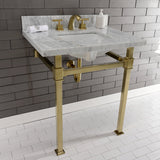 Claremont Two-Handle 3-Hole Deck Mount Widespread Bathroom Faucet with Brass Pop-Up
