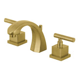 Claremont Two-Handle 3-Hole Deck Mount Widespread Bathroom Faucet with Brass Pop-Up