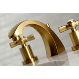 Millennium Two-Handle 3-Hole Deck Mount Widespread Bathroom Faucet with Brass Pop-Up