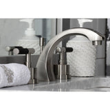 Kaiser Two-Handle 3-Hole Deck Mount Widespread Bathroom Faucet with Brass Pop-Up Drain