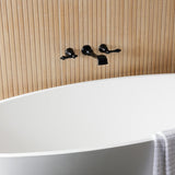 Two-Handle 3-Hole Wall Mount Roman Tub Faucet