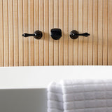 Two-Handle 3-Hole Wall Mount Roman Tub Faucet
