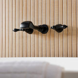 Two-Handle 3-Hole Wall Mount Roman Tub Faucet