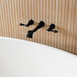 Two-Handle 3-Hole Wall Mount Roman Tub Faucet