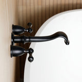 Two-Handle 3-Hole Wall Mount Roman Tub Faucet