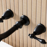 Two-Handle 3-Hole Wall Mount Roman Tub Faucet