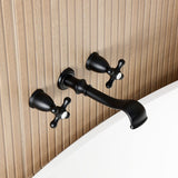 Two-Handle 3-Hole Wall Mount Roman Tub Faucet