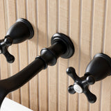 Two-Handle 3-Hole Wall Mount Roman Tub Faucet