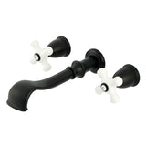Two-Handle 3-Hole Wall Mount Roman Tub Faucet