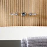 Two-Handle 3-Hole Wall Mount Roman Tub Faucet