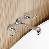 Two-Handle 3-Hole Wall Mount Roman Tub Faucet