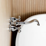Two-Handle 3-Hole Wall Mount Roman Tub Faucet