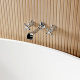 Two-Handle 3-Hole Wall Mount Roman Tub Faucet