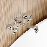 Two-Handle 3-Hole Wall Mount Roman Tub Faucet