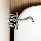 Two-Handle 3-Hole Wall Mount Roman Tub Faucet