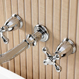 Two-Handle 3-Hole Wall Mount Roman Tub Faucet