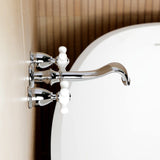 Two-Handle 3-Hole Wall Mount Roman Tub Faucet