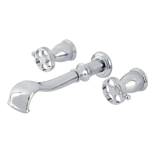 Webb Two-Handle 3-Hole Wall Mount Roman Tub Faucet with Knurled Handle