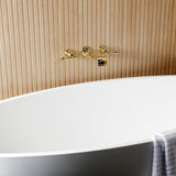 Two-Handle 3-Hole Wall Mount Roman Tub Faucet