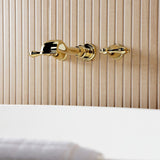Two-Handle 3-Hole Wall Mount Roman Tub Faucet