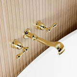 Two-Handle 3-Hole Wall Mount Roman Tub Faucet