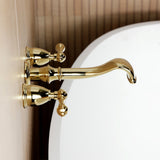 Two-Handle 3-Hole Wall Mount Roman Tub Faucet