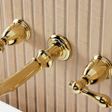 Two-Handle 3-Hole Wall Mount Roman Tub Faucet