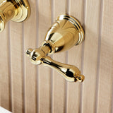 Two-Handle 3-Hole Wall Mount Roman Tub Faucet