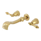 Two-Handle 3-Hole Wall Mount Roman Tub Faucet