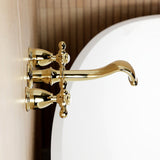 Two-Handle 3-Hole Wall Mount Roman Tub Faucet