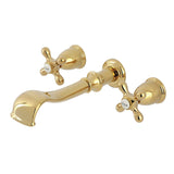 Two-Handle 3-Hole Wall Mount Roman Tub Faucet