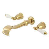 Two-Handle 3-Hole Wall Mount Roman Tub Faucet