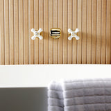 Two-Handle 3-Hole Wall Mount Roman Tub Faucet