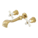Two-Handle 3-Hole Wall Mount Roman Tub Faucet