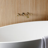 Two-Handle 3-Hole Wall Mount Roman Tub Faucet