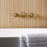 Two-Handle 3-Hole Wall Mount Roman Tub Faucet