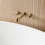 Two-Handle 3-Hole Wall Mount Roman Tub Faucet