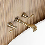 Two-Handle 3-Hole Wall Mount Roman Tub Faucet