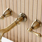 Two-Handle 3-Hole Wall Mount Roman Tub Faucet
