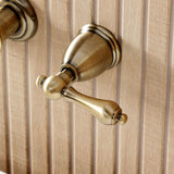 Two-Handle 3-Hole Wall Mount Roman Tub Faucet