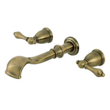 Two-Handle 3-Hole Wall Mount Roman Tub Faucet