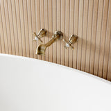 Two-Handle 3-Hole Wall Mount Roman Tub Faucet