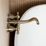 Two-Handle 3-Hole Wall Mount Roman Tub Faucet
