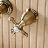 Two-Handle 3-Hole Wall Mount Roman Tub Faucet