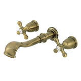 Two-Handle 3-Hole Wall Mount Roman Tub Faucet