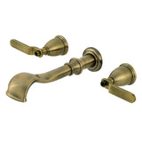 Hallerbos Two-Handle 3-Hole Wall Mount Roman Tub Faucet