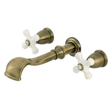 Two-Handle 3-Hole Wall Mount Roman Tub Faucet