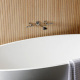 Two-Handle 3-Hole Wall Mount Roman Tub Faucet