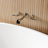 Two-Handle 3-Hole Wall Mount Roman Tub Faucet