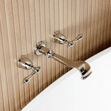 Two-Handle 3-Hole Wall Mount Roman Tub Faucet